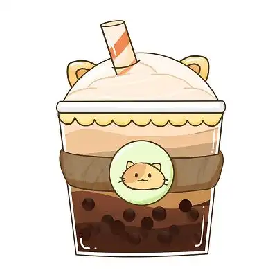 猫猫杯卡通奶茶卡通奶茶珍珠奶茶黑糖珍珠奶茶png素材珍珠奶茶元素