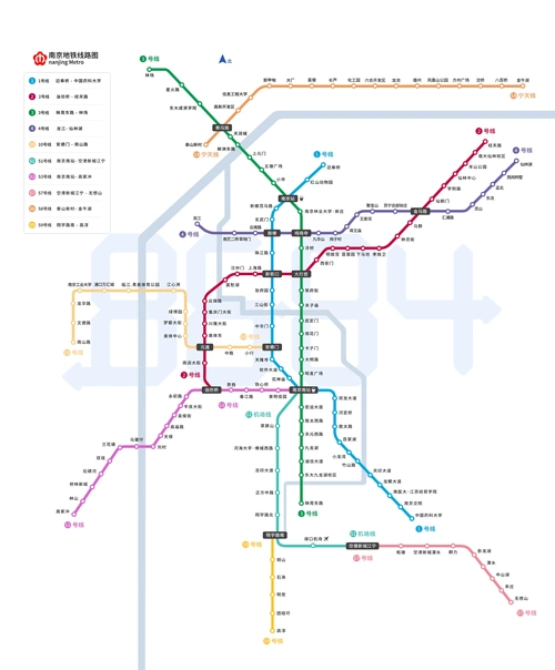 2020南京地铁线路图