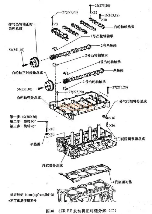 丰田卡罗拉2.0l 3zr-fe发动机正时校对方法