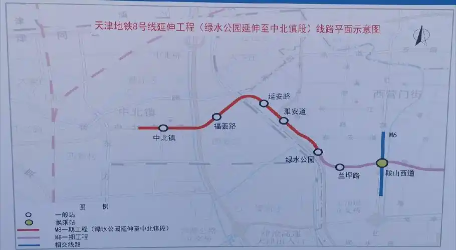 天津地铁8号线线路图