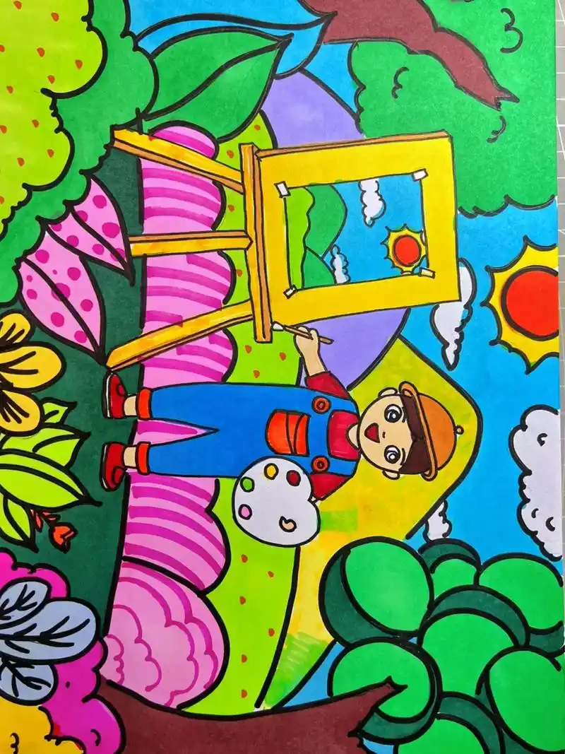 一起学画画 #儿童画 #简笔画 #跟 - 抖音