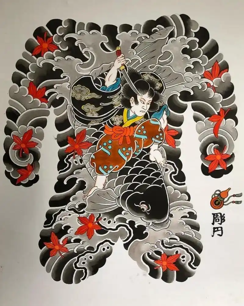 满背纹身素材分享|杭州纹身|老传统纹身 日式传统纹身 老传统,经典中
