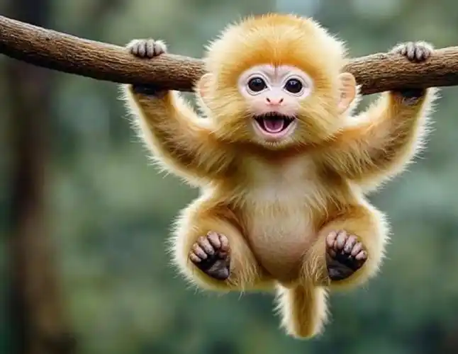 看见一个好漂亮的小猴子