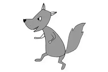 动物简笔画小红帽中大灰狼简笔图_小红帽简笔画_亲子动物简笔画可爱的