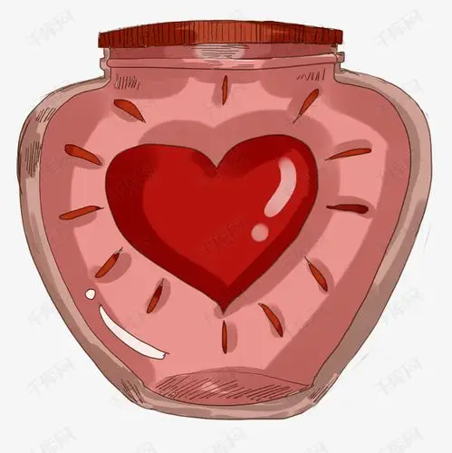 手绘卡通爱心瓶子插画