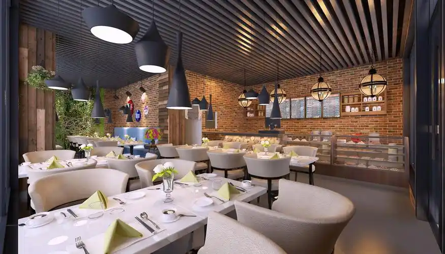 休闲咖啡店装修效果图现代风格136平米小型咖啡店装修图片