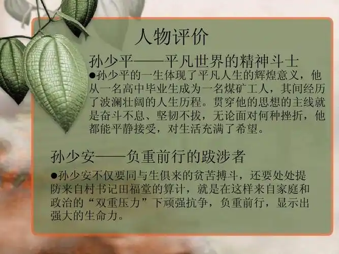 《平凡的世界》简介ppt