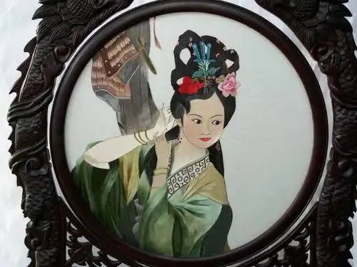 卢菊英刺绣大师 纯加工人物肖像苏绣双面绣