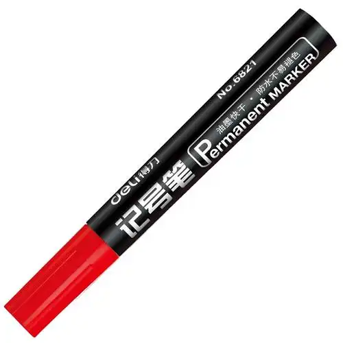 得力(deli)粗头物流油性记号笔大头笔 红色 单支6821