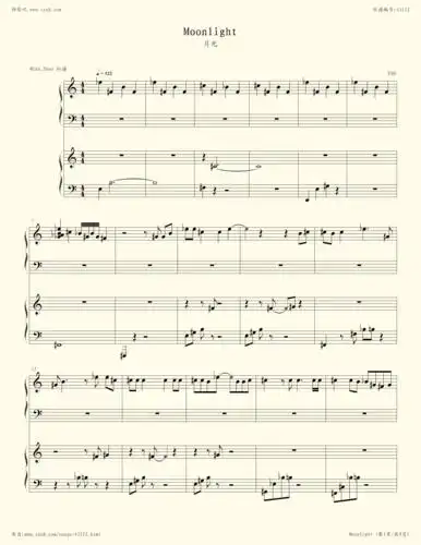 钢琴谱:月光(moonlight,exo)