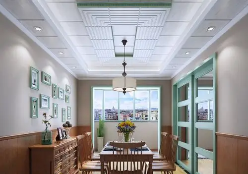 武峰美式风格餐厅集成吊顶装修效果图