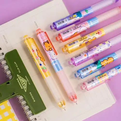 一木林文具批发大容量中性笔72/架嘟嘟虎打工喵电波 学生文具