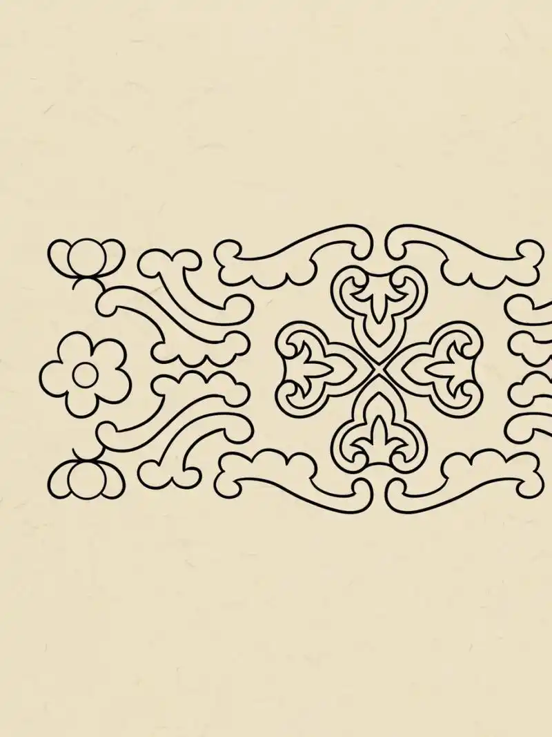 传统纹样  珐琅纹样  珐琅图案 缠枝莲花纹