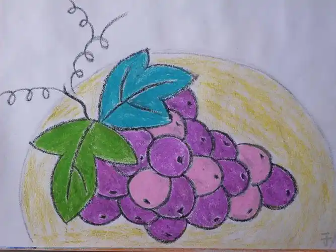 一二三年级美术紫色的画简笔画