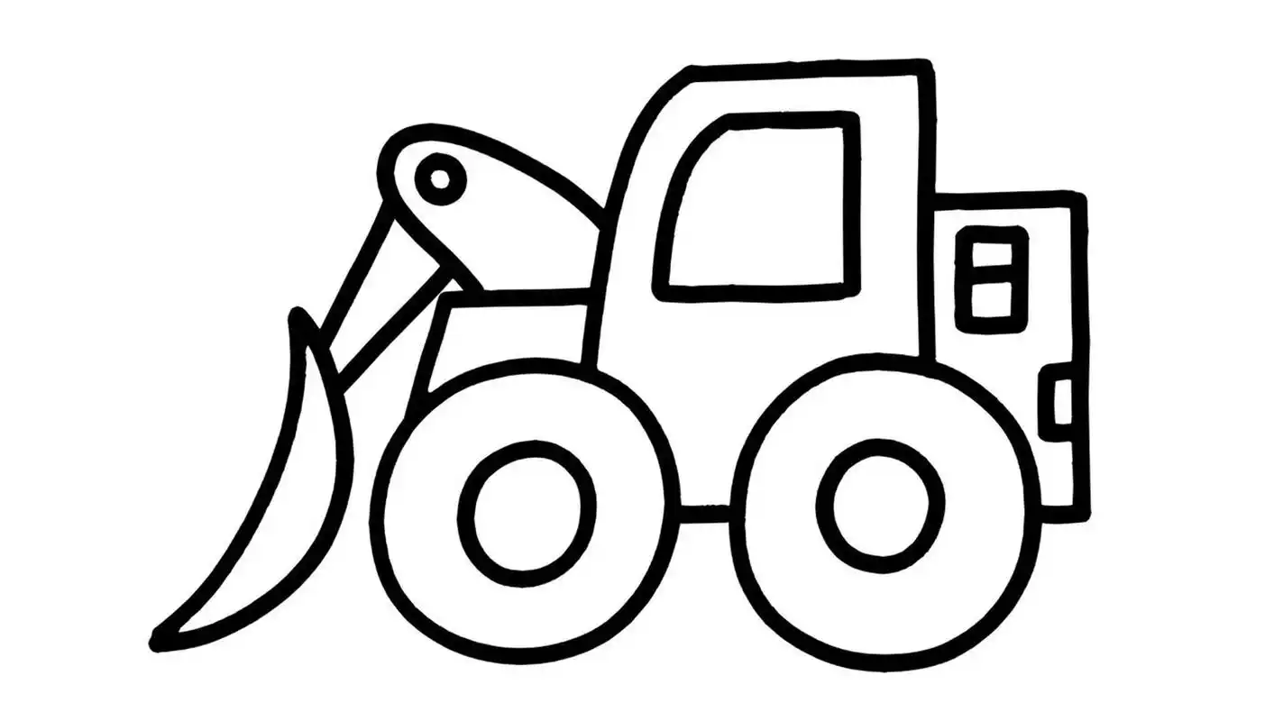 【简笔画素材分享14】5款酷萌工程车 分享5款酷萌工程车高清线稿素材