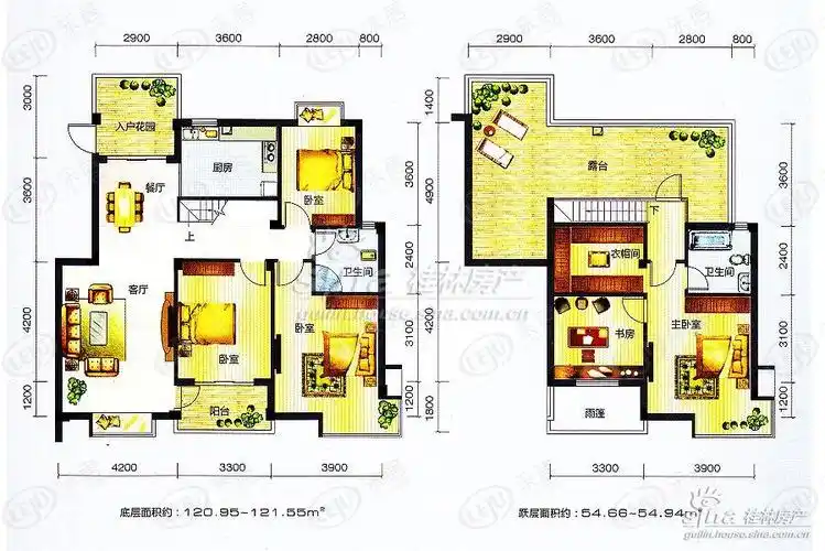 g1户型跃层:5房2厅2卫