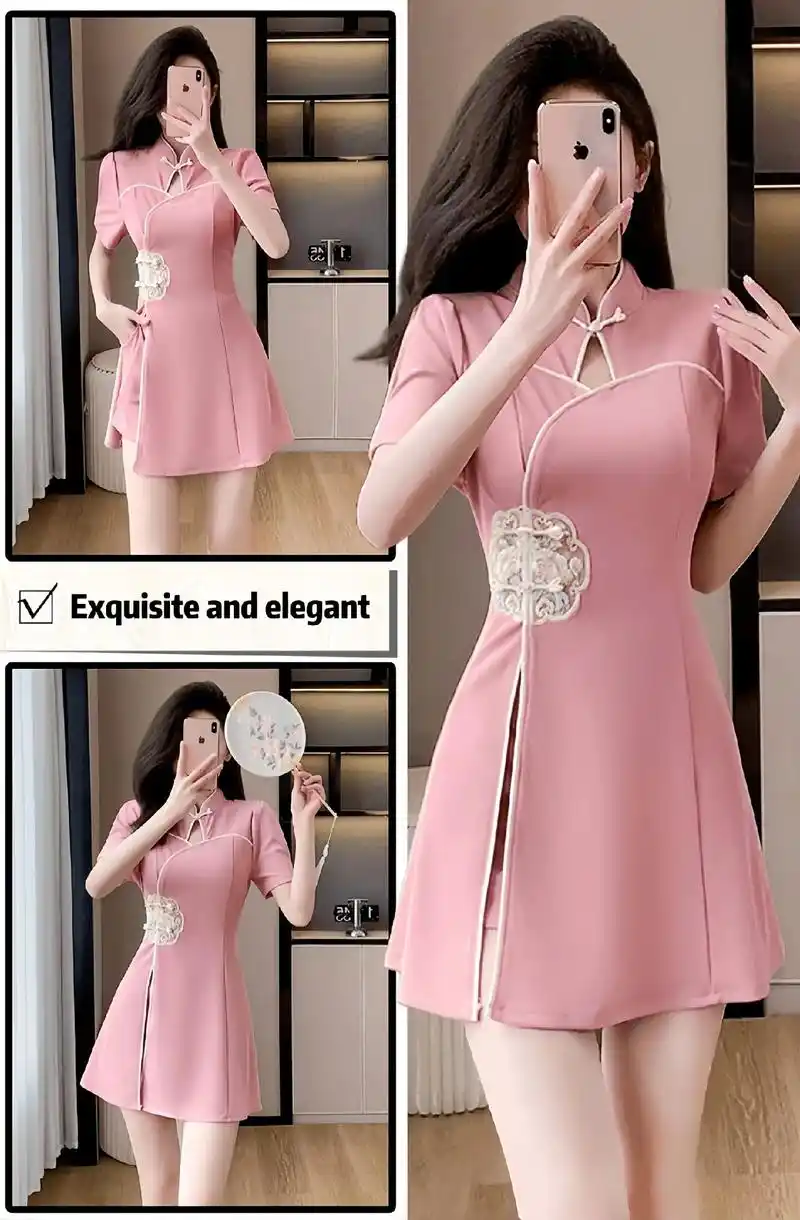 国潮新中式改良旗袍裙