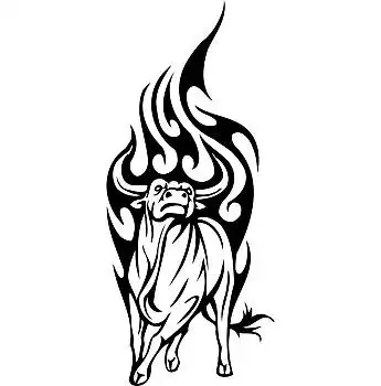 公牛,部族,风格,矢量,黑白