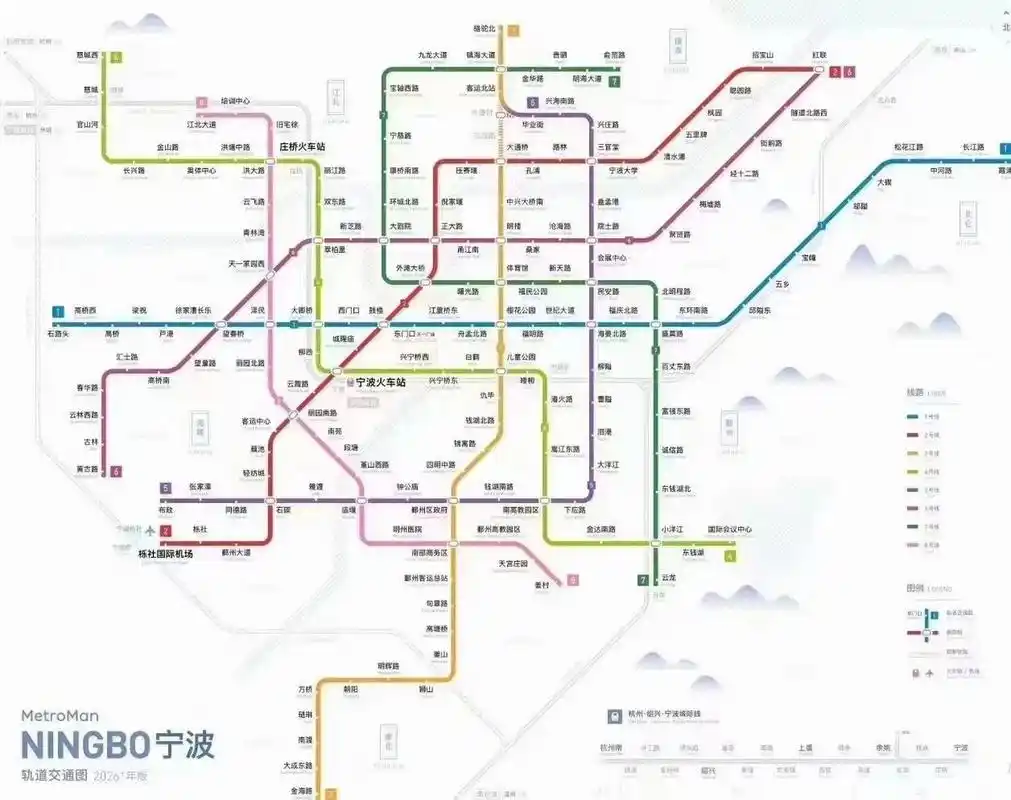 宁波轨道交通2026版开通线路 6号线,7号线,8号线高清路线图来了 各位
