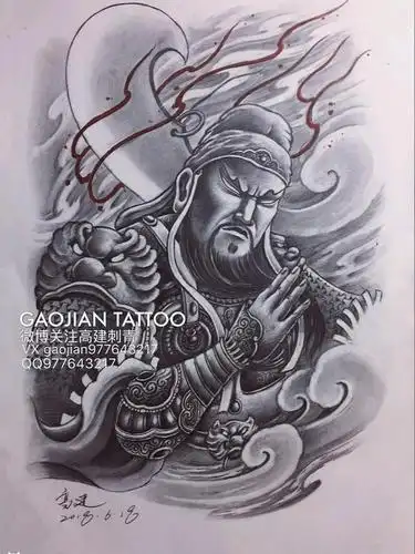 关公_纹身图案手稿图片_高建的纹身作品集