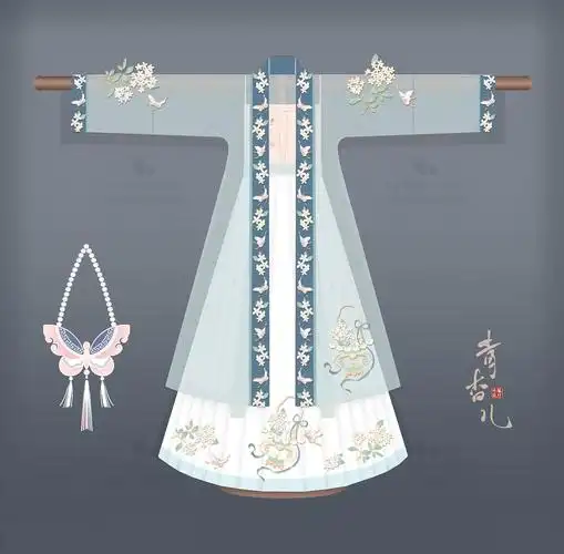 汉服设计〕宋制宋抹百迭裙 蝴蝶花篮绣球花纹样