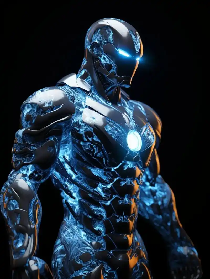 画面中的钢铁侠,身形似真似幻. 铁灰色的身躯透 - 抖音