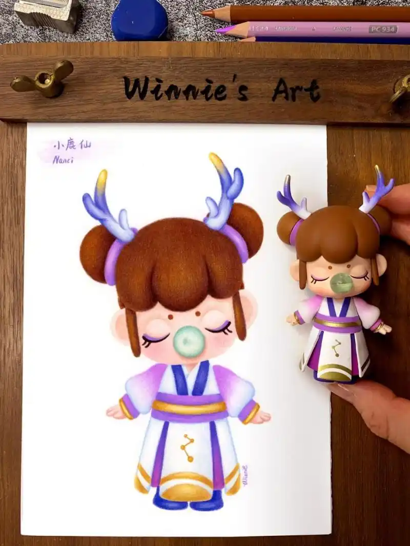 【手绘彩铅盲盒】nanci林深不知处-小鹿仙 老规矩:完整绘画过程视频在
