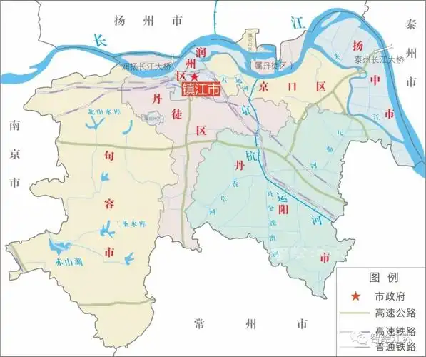 镇江现辖3个区(京口,润州,丹徒),北与扬州市,泰州市隔江相望.