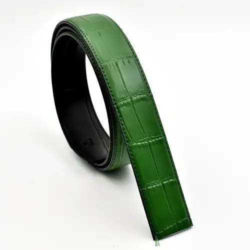 绿色休闲皮带男年轻人韩版商务真牛皮男士牛仔裤细腰带潮男自动扣