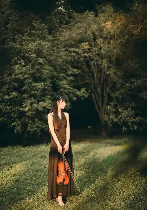 拉小提琴的文艺气质美女