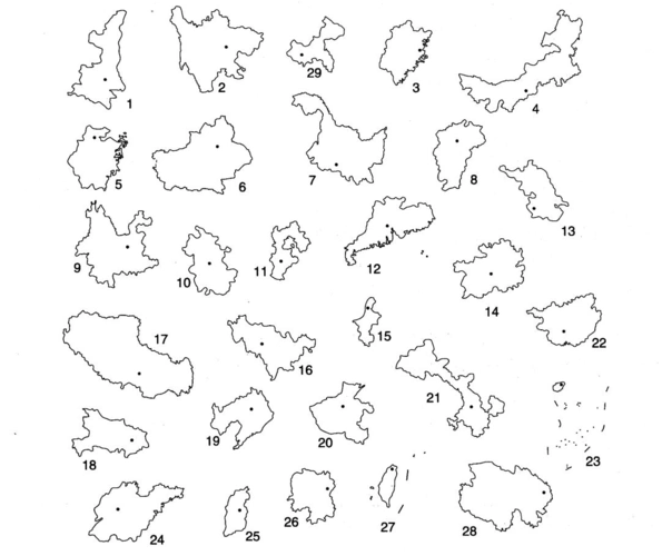 中国行政区划空白图及省级地图练习答案