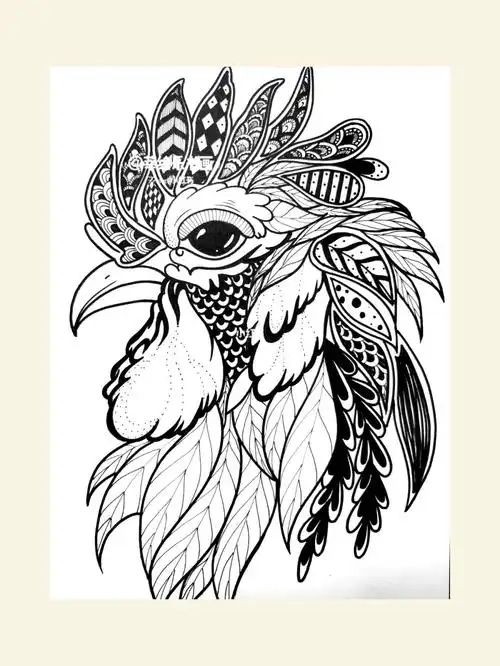 少儿创意美术  #线描  #创意线描  #黑白线描  #控笔  #点线面构成