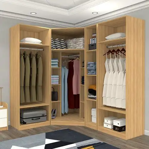 京选好货90度拐角大衣柜小户型卧室组合简易转角柜衣帽间三角柜墙角柜