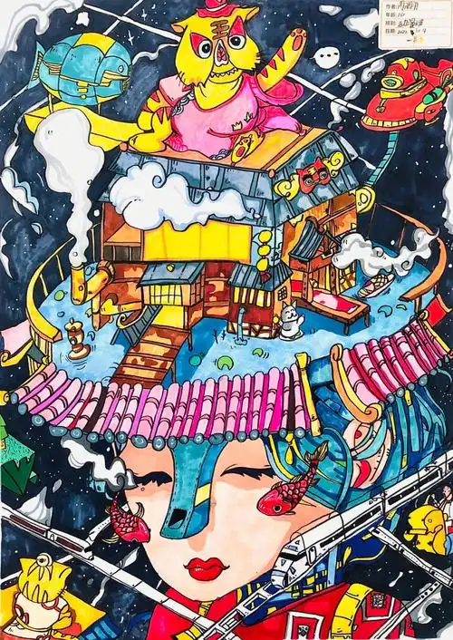 动漫课日常四开作品