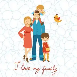 家人欢乐幸福家庭插图照片