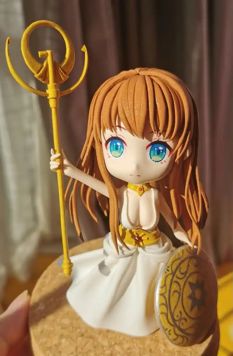 阳光下的雅典娜女神#超轻粘土手工 #圣斗士星矢 #粘土手办  - 抖音