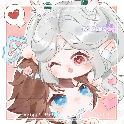 是单主约的两个大头#头像约稿  #李白  #瑶瑶公主  #遇见神鹿