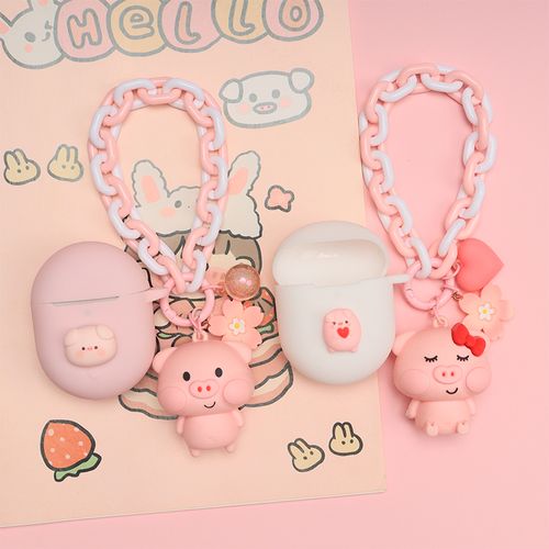 buds4少女心真无线蓝牙耳机保护套粉色可爱卡通小猪小米redmi airdots