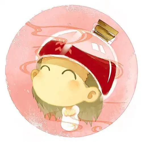 脸朝左上的水瓶座女生圆头像