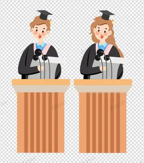 免抠元素 卡通手绘 4000x4000px_小清新ppt元素原创毕业生演讲学生
