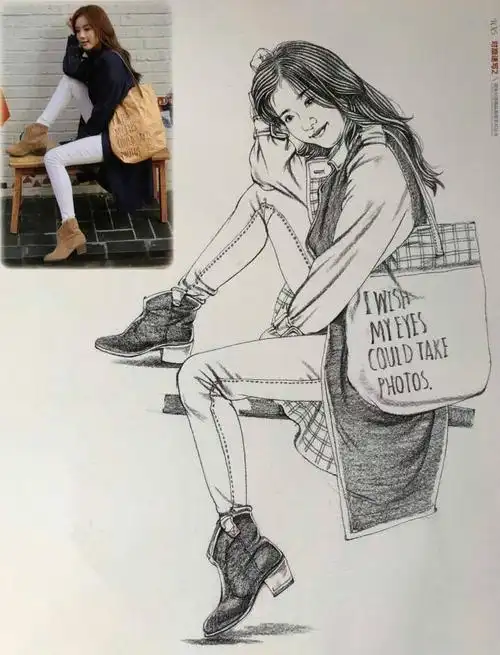 速写人物写生作品集真人照片速写美术作品