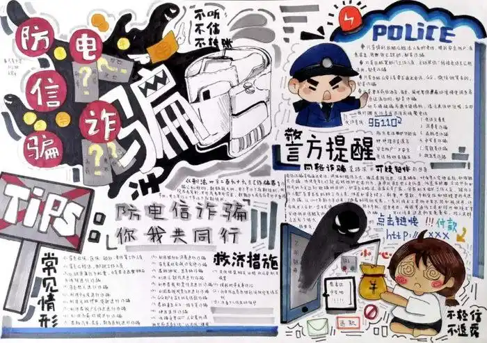 防电信诈骗手抄报大全