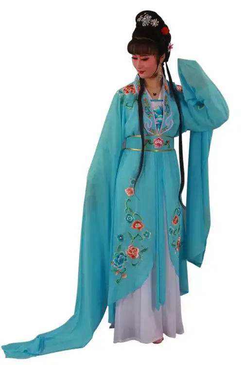 新款越剧花旦戏服女长披古装小旦演出七仙女小姐黄梅戏曲服装717