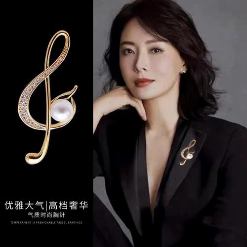 适用于爱马仕音符胸针高档女精致小众设计感简约奢华气质胸花衣服