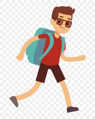 卡通小喇叭卡通手绘手持喇叭走路人物素材下载 - 觅知网