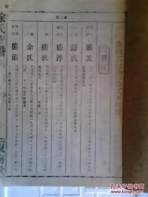 徐氏族谱【东海堂】仲才公字添能,仲奇公字添麟 朱河两房 16开 7本