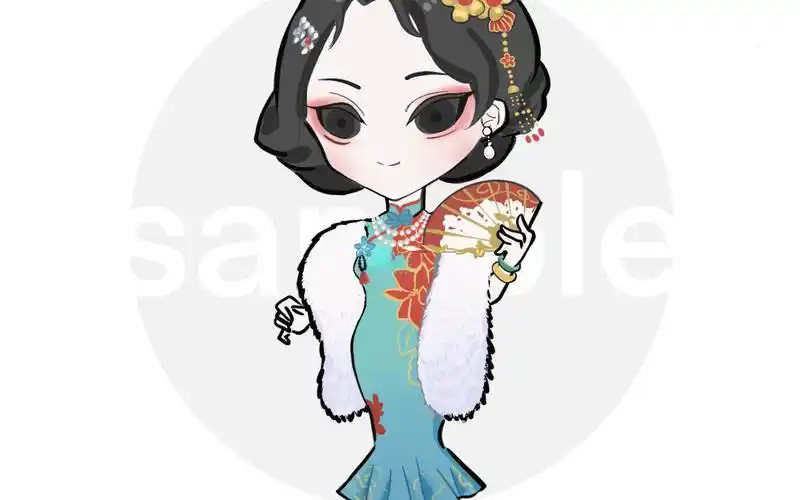 q版红蝶绘画过程