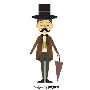 简约创意手绘英国绅士卡通形象