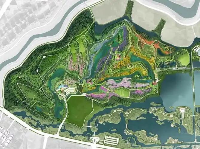 2. 可不可为我们讲解一下湿地公园的规划总平面?