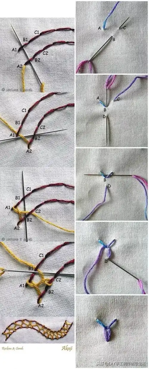 初学刺绣的针法教程初学者绣花视频